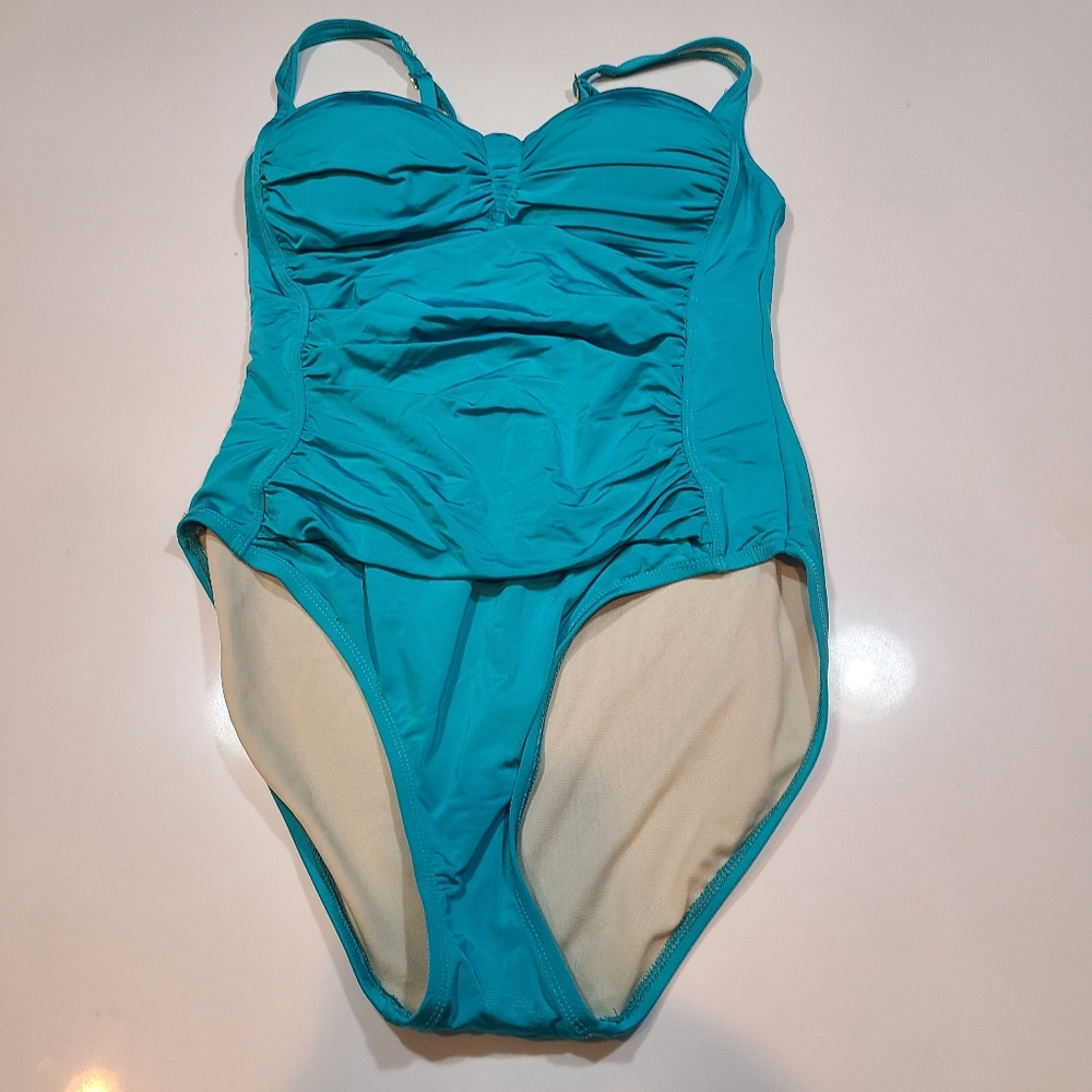 La Blanca Teal One-Piece Swimsuit in Size 12